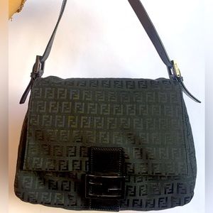Fendi
Fendi Black Zucca Canvas Mama Forever Baguette Shoulder Bag